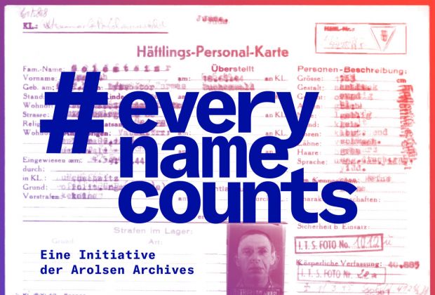 Häftlingspersonalkarte aus dem Arolsen Archive mit # every name counts